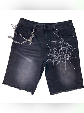 Sz 34 kilogram spida jean shorts denim